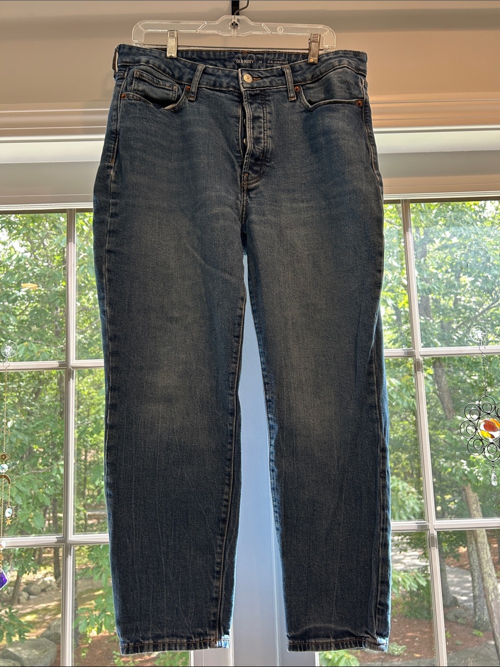 Old Navy Medium Blue Straight-Leg Jeans